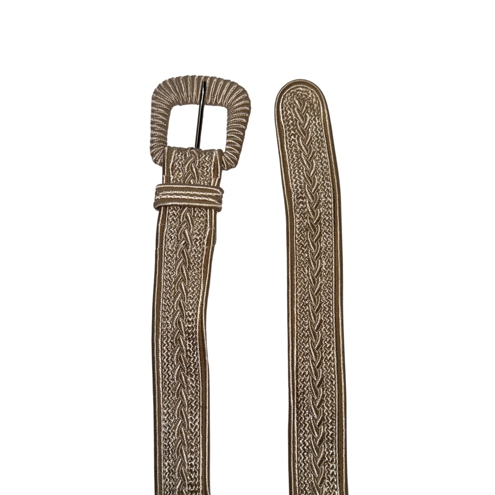 Collezione New York Woven Rope Style Belt Gold Tone Buckle Women - Picture 2 of 5